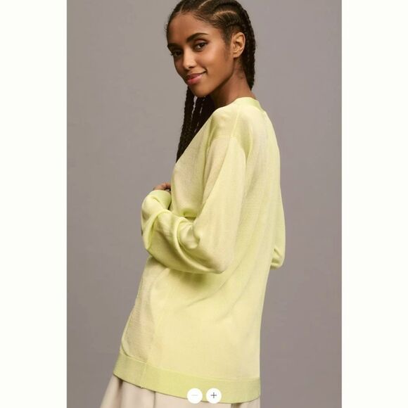 Anthropologie Maeve Sheer V-Neck Cardigan Sweater - Picture 3 of 4